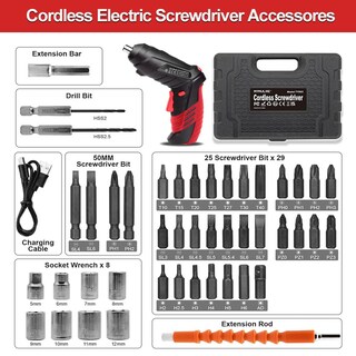 Foto 6 | Foto 6 | Destornillador Eléctrico Inalámbrico Afnztme Recargable De 3 6 V Con 46 Bits - Venta Internacional.