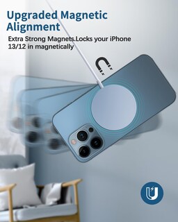Foto 4 | Foto 4 | Cargador Inalámbrico Magnético Txxtol Mag-safe Para Iphone 15 Azul - Venta Internacional.