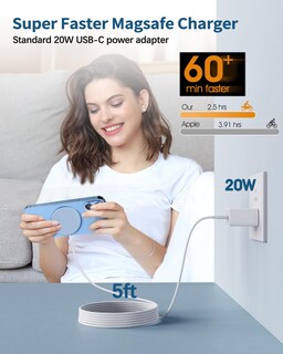 Foto 5 | Foto 5 | Cargador Inalámbrico Magnético Txxtol Mag-safe Para Iphone 15 Azul - Venta Internacional.