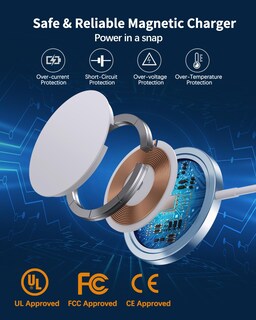 Foto 7 | Foto 7 | Cargador Inalámbrico Magnético Txxtol Mag-safe Para Iphone 15 Azul - Venta Internacional.