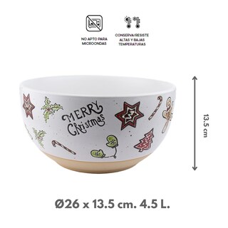 Foto 4 | Foto 4 | Ensaladera Ideen Merry Christmas Beige