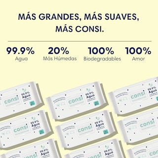 Foto 2 | Foto 2 | Consi Toallitas Humedas Bebe Y Niños (99.9% Agua) Hipoalergénicas Para Piel Sensible | 3 Paquetes Con 240 Toallitas