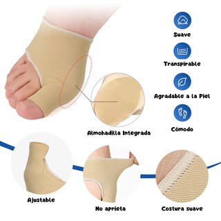 Foto 4 | Foto 4 | Corrector Juanete Separador Dedos Pies Tela Almohadilla Valgus 1 Par