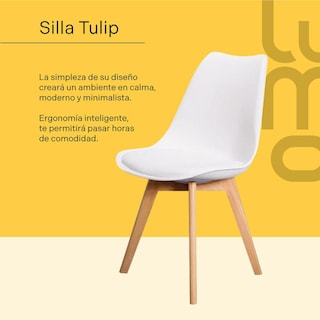 Foto 3 | Foto 3 | Set De Comedor Mesa Transparente Con Vidrio + 6 Sillas Tulip