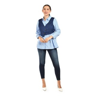 Foto 1 | Foto 1 | Camisa Con Chaleco Roman Fashion /juvenil 5119 (azul Marino) Azul Marino