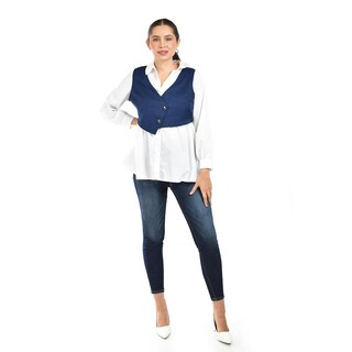 Foto 1 | Foto 1 | Camisa Con Chaleco Roman Fashion /juvenil 5119 (blanco) Blanco