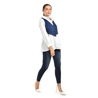 Foto 2 | Foto 2 | Camisa Con Chaleco Roman Fashion /juvenil 5119 (blanco) Blanco