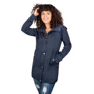 Foto 1 | Foto 1 | Chamarra Larga Con Gorro Ajustable Mujer Azul Marino