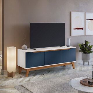 Foto 1 | Foto 1 | Mueble Tv 55'' Kappesberg 136cm Con 3 Puertas Blanco/azul