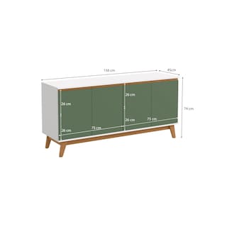 Foto 3 | Foto 3 | Aparador Bufetero Kappesberg 156cm 4 Puertas Blanco/verde