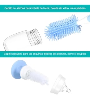 Foto 2 | Foto 2 | ''2 En 1 Cepillo Para Biberones Gel De Sílice Kit De Limpieza Azul ''