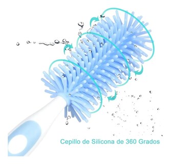 Foto 3 | Foto 3 | ''2 En 1 Cepillo Para Biberones Gel De Sílice Kit De Limpieza Azul ''