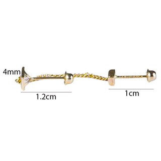 Foto 3 | Foto 3 | Piercing Mancini Cuadrado Dorado Zirconia