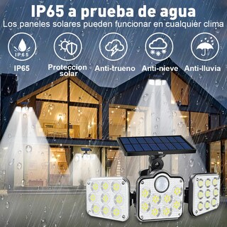 Foto 2 | Foto 2 | Lámpara Solar Belug De Pared Exteriores Sensor Luz 138 Led 3 Modos Negro