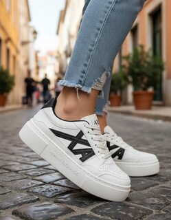 Foto 3 | Foto 3 | Tenis Armani Exchange Sneaker Plataforma Logo A|x Blanco Para Mujer