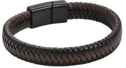 Pulsera Xtellar De Cuero Trenzado Con Cierre Magnético - Unisex