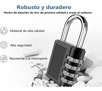 Foto 3 | Foto 3 | 2 Piezas Candados Belug De Combinación Negro 1.3inch Negro