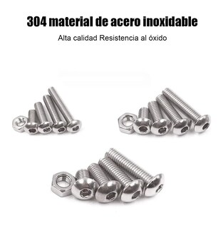 Foto 4 | Foto 4 | Kit Tornillos De Cabeza Belug Hexagonal M3 M4 M5 Plana Acero Transparente Con Plata