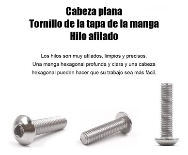 Foto 5 | Foto 5 | Kit Tornillos De Cabeza Belug Hexagonal M3 M4 M5 Plana Acero Transparente Con Plata