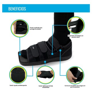 Foto 2 | Foto 2 | Zapato Postoperatorio Rehabilitación Punta Cuadrada Talla Mediana Eo Safe Imports Esi-21776 Negro
