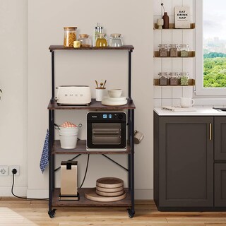 Foto 1 | Foto 1 | Estante Para Cocina  Estantería Resistente De 3 Niveles Marrón Gomyhome