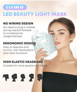 Foto 6 | Foto 6 | Máscara De Terapia De Luz Roja Evfofo Para Rostro Con Luz Led De 7 Colores - Venta Internacional.