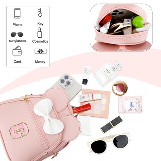 Foto 5 | Foto 5 | Minimochila Kkxiu Con Iniciales En Forma De Lazo Para Niñas Piel Sintética Rosa - Venta Internacional.