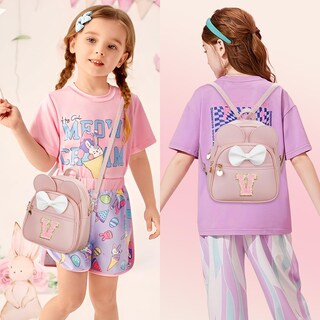 Foto 3 | Foto 3 | Minimochila Kkxiu Con Iniciales En Forma De Lazo Para Niñas Piel Sintética Rosa - Venta Internacional.
