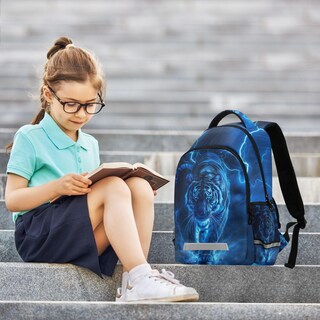 Foto 4 | Foto 4 | Mochila Wevibofu Blue White Tiger Lightning Para Niños De 6 A 12 Años - Venta Internacional.