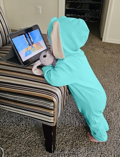 Foto 3 | Foto 3 | Mameluco Con Forma De Conejo Costume Agqt Para Bebés Y Niños Orejas De Conejo Azul Claro 3-6 M - Venta Internacional.