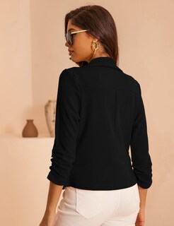 Foto 4 | Foto 4 | Blazer Gomee Para Mujer Manga 3/4 Corta Negra Talla S - Venta Internacional.