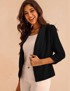 Foto 3 | Foto 3 | Blazer Gomee Para Mujer Manga 3/4 Corta Negra Talla M - Venta Internacional.