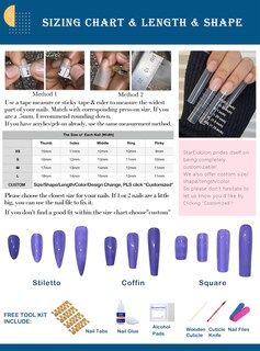 Foto 5 | Foto 5 | Set De Uñas Postizas Con Forma De Ataúd Blanco Pintado A Mano Stare Idolon - Venta Internacional.