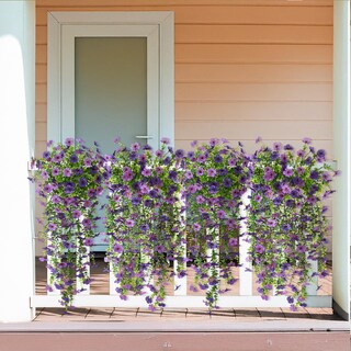 Foto 4 | Foto 4 | Flores Colgantes Artificiales Zfprocess Daisy  2 Unidades  Orquídea Oscura - Venta Internacional.