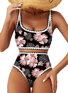 Foto 1 | Foto 1 | Conjunto De Bikini Herseas Con Estampado Floral Y Cintura Alta Acolchado Para Mujer - Venta Internacional.