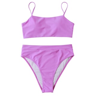 Foto 3 | Foto 3 | Conjunto De Bikini Moshengqi Para Mujer Con Tirantes Finos Cintura Alta Morado - Venta Internacional.