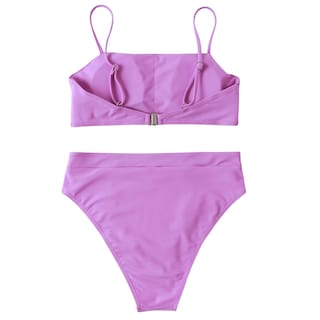 Foto 4 | Foto 4 | Conjunto De Bikini Moshengqi Para Mujer Con Tirantes Finos Cintura Alta Morado - Venta Internacional.