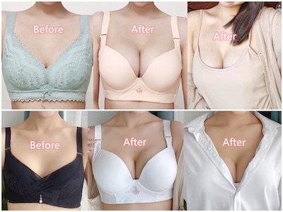 Foto 6 | Foto 6 | Sujetador Oyxjjp Talla Grande Plisado Sin Costuras Con Aros Blanco 44dd - Venta Internacional.