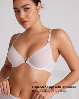 Foto 5 | Foto 5 | Sujetador Inlyric Cosnufy Con Cierre Frontal Transparente De Malla De Malla 34c Color Blanco - Venta Internacional.