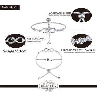 Foto 5 | Foto 5 | Pulseras Desimtion Infinity Heart Chapadas En Oro Para Mujer - Venta Internacional.