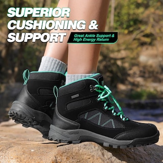 Foto 2 | Foto 2 | Botas De Senderismo R Cord Impermeables Para Mujer Totalmente Negras Talla 7.5 - Venta Internacional.