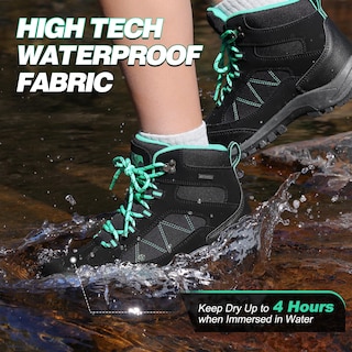 Foto 3 | Foto 3 | Botas De Senderismo R Cord Impermeables Para Mujer Totalmente Negras Talla 7.5 - Venta Internacional.
