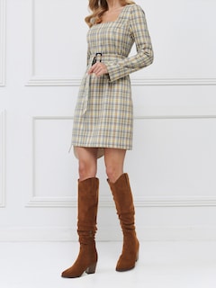 Foto 5 | Foto 5 | Botas Hasta La Rodilla Suedi Cowboy Con Punta Puntiaguda  Gamuza Marrón  10 W - Venta Internacional.