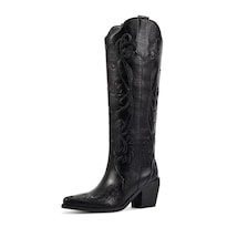 Botas Vaqueras Wetkiss Para Mujer Anchas Pantorrillas Hasta La Rodilla Negras - Venta Internacional.
