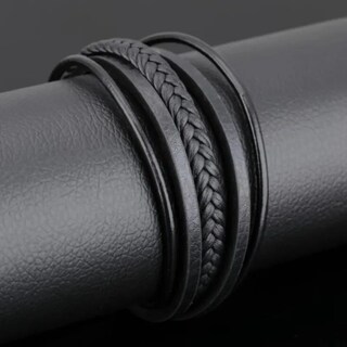 Foto 2 | Foto 2 | Pulsera De Cuero Con Hebilla Magnética Para Hombre O Mujer - Venta Internacional.