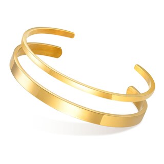 Foto 1 | Foto 1 | Brazalete Mealguet De Acero Inoxidable Para Hombre 2 Unidades Chapado En Oro - Venta Internacional.