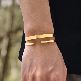Foto 2 | Foto 2 | Brazalete Mealguet De Acero Inoxidable Para Hombre 2 Unidades Chapado En Oro - Venta Internacional.