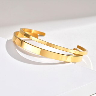 Foto 3 | Foto 3 | Brazalete Mealguet De Acero Inoxidable Para Hombre 2 Unidades Chapado En Oro - Venta Internacional.