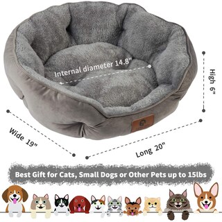 Foto 3 | Foto 3 | Cama Para Mascotas Asvin Small Para Perros Pequeños Y Gatos De Interior  Color Gris - Venta Internacional.