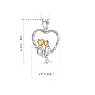 Foto 5 | Foto 5 | Collar De Plata De Ley 925 Con Forma De Corazón  Gatos Enamorados  Para Mujer - Venta Internacional.
